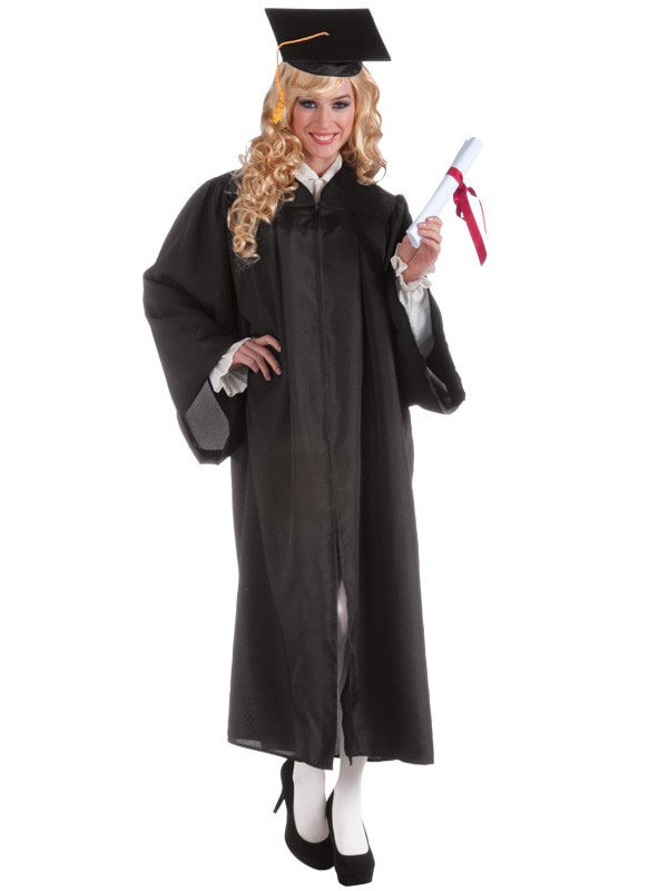 Graduation Robe Black & Hat Adult Unisex